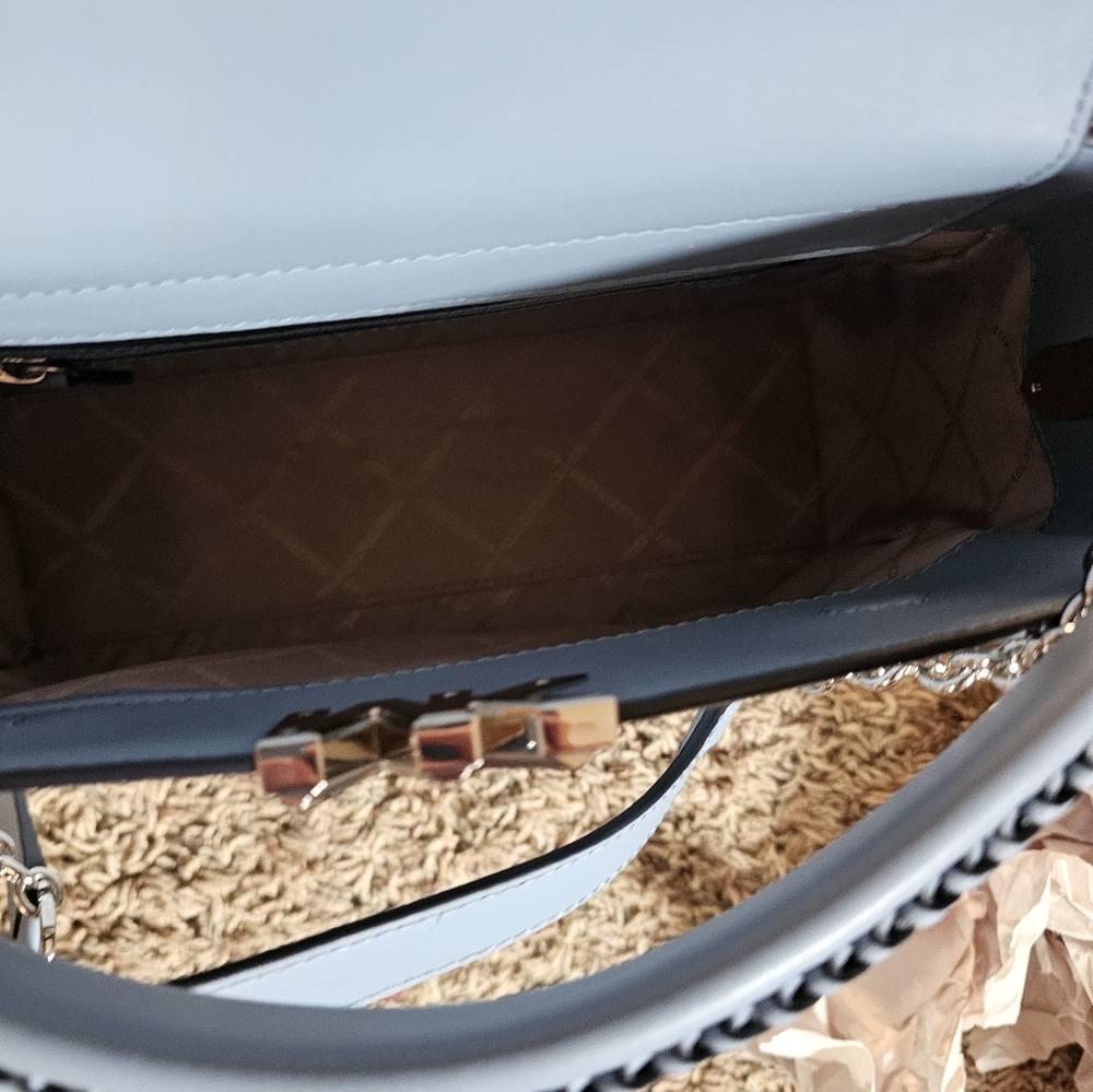 Michael Kors Blue Monogram Shoulder Bag - Picture 3 of 8